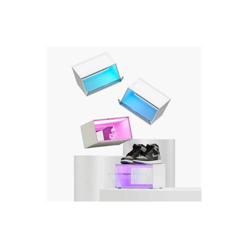 Nanoleaf x Fantaqi EXPO Smart LED Display Case Starter Kit (4-Pack), Stackable, Screen Mirror/Music Reaction, App/Voice/Manual C