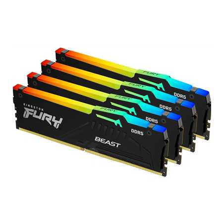 Kingston Fury Beast KF556C40BBAK4-128 128GB (32GB x4) DDR5, 5600MHz, CL40, DIMM, RGB, System Memory