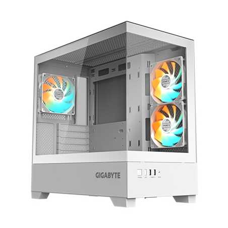 GIGABYTE C201 PANORAMIC ICE RGB Gaming PC Case, Tempered Glass, Optimized Airflow, mini-ITX/m-ATX