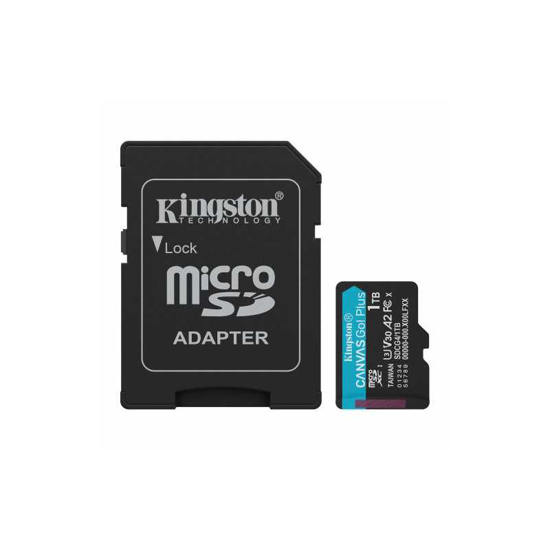 Kingston 1TB Canvas Go! Plus Gen4 MicroSDXC Card with SD Adapter, UHS-I Class 10, U3, A2 App Performance, 200MB/s