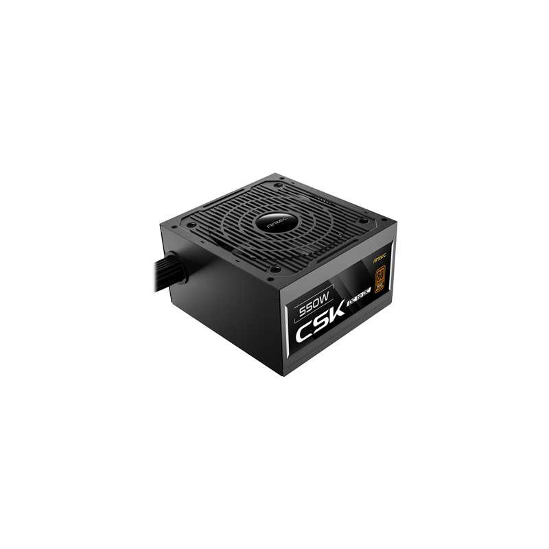 Antec CSK550DC 550W Power Supply, 80 Plus Bronze Certified, ATX 12V 2.52, Non-Modular, DC-to-DC, Flat Black Cables, 120mm Quiet 