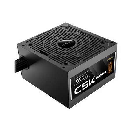 Antec CSK550DC 550W Power Supply, 80 Plus Bronze Certified, ATX 12V 2.52, Non-Modular, DC-to-DC, Flat Black Cables, 120mm Quiet 