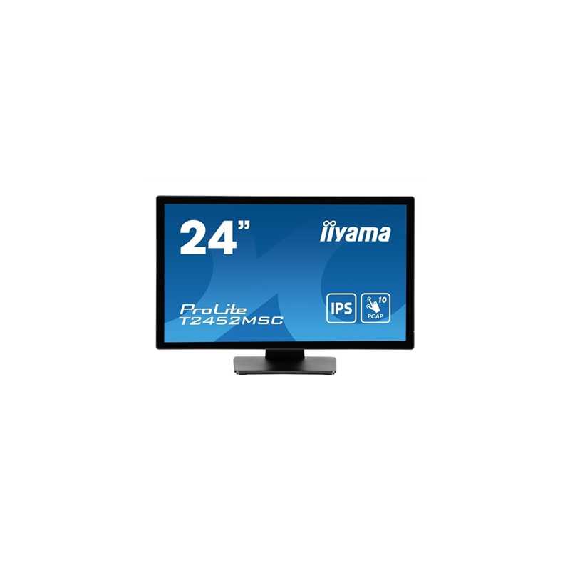iiyama PROLITE T2452MSC-B1  24 inch IPS Monitor, Full HD, 5ms, USB Hubx2, HDMI, DisplayPort, 60Hz, Speakers, Black, ACR, Interna