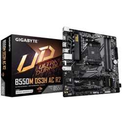 Gigabyte B550M DS3H AC R2 AMD AM4 Socket Micro ATX WiFi 6 Motherboard, Dual Channel DDR4, 4x DIMMS, 2x M.2 slots, including PCIe
