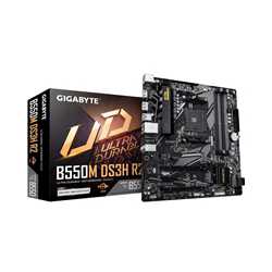 Gigabyte B550M DS3H R2 AMD AM4 Socket Micro ATX Motherboard, Dual Channel DDR4, 4x DIMMS, 2x M.2 slots, including PCIe 4.0 x1