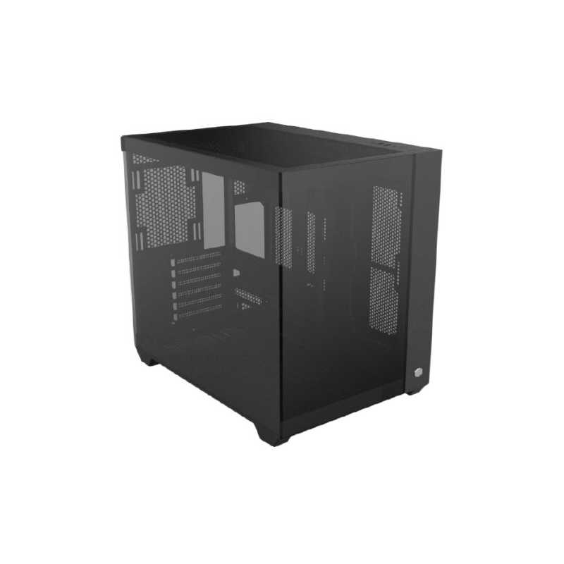 Cooler Master CD600 Gaming Case w/ Glass Side & Front, ATX, 6x ARGB Fans, USB-C, Asus BTF Compatible, Black