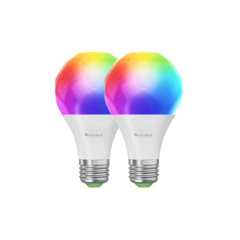 Nanoleaf Matter Wi-Fi E27 Smart Bulbs (2-Pack), 16+ Million Colours, Colour-Changing Scenes, Tunable Whites, Customised Schedule
