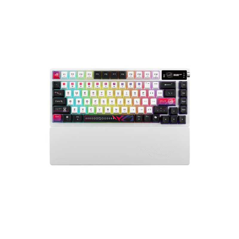 Asus ROG AZOTH X 75% Custom Mechanical RGB Gaming Keyboard, Wireless/Btooth/USB, NX Snow Switches, Dye-Sub & Translucent Keycaps