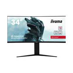 iiyama G-Master Red Eagle Curved Gaming Monitor, GCB3484WQSU-B1, 34 Inch, Black, 3440 x 1440, 0.4ms, 180hz, FreeSync, HDMI, Disp