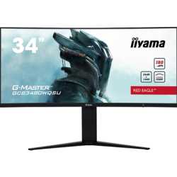 iiyama G-Master Red Eagle Curved Gaming Monitor, GCB3484WQSU-B1, 34 Inch, Black, 3440 x 1440, 0.4ms, 180hz, FreeSync, HDMI, Disp