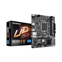 Gigabyte H610M K V2 DDR5 Intel Socket 1700 Micro ATX Motherboard, PCIe 4.0 Design, Gen3 x4 M.2 ,GbE LAN ,Anti-Sulfur Resistor, S