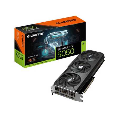 Gigabyte (GV-N5050GAMING OC-8GD) GeForce RTX 5050 GAMING OC 8GB, GDDR6 Graphics Card, 2560 Cuda Core, 2532MHz Core Clock, Windfo