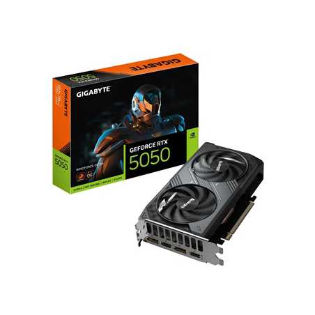 Gigabyte (GV-N5050WF2OC-8GD) GeForce RTX 5050 GAMING OC 8GB, GDDR6 Graphics Card, 2560 Cuda Core, 2587MHz Core Clock, Windforce 