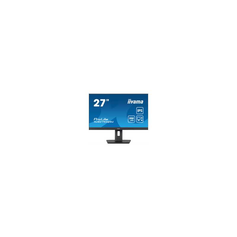 iiyama Prolite XUB2792QSU-B6 27 inch QHD IPS Monitor, .0.4ms, HDMI, DisplayPort, USB Hub, 100Hz, Speakers, Black, Internal PSU, 