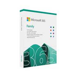 Microsoft 365 Family Medialess 1 Year Subscription 6 Users - Retail Boxed FY25H2