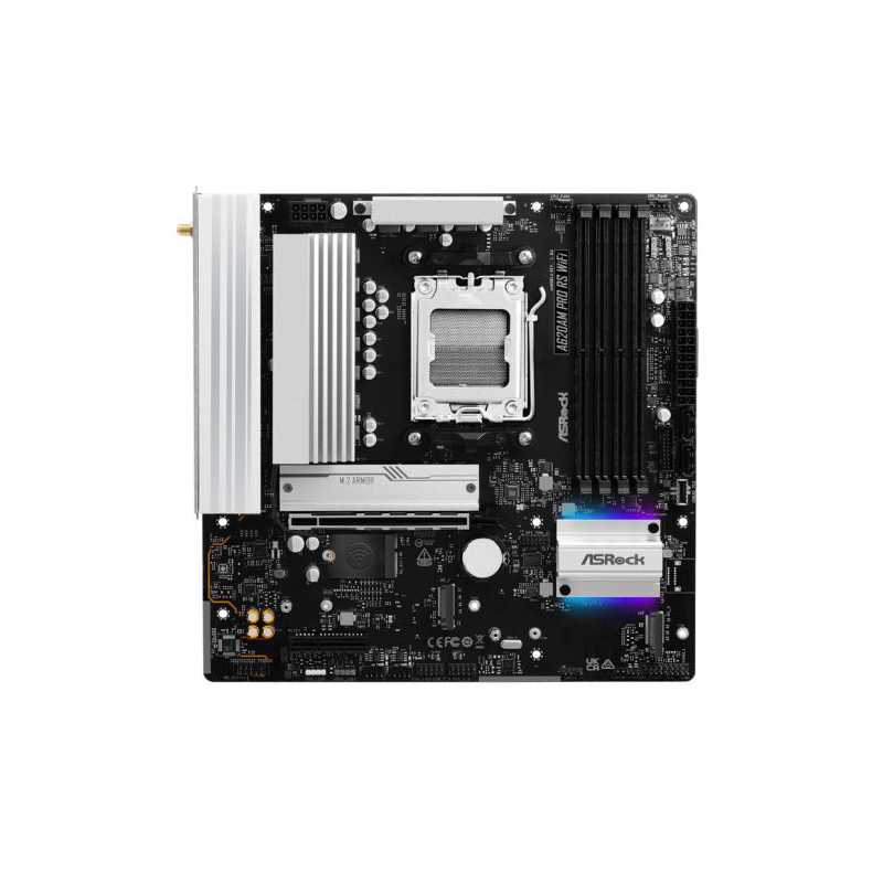 Asrock A620AM PRO RS WIFI, AMD A620A, AM5, Micro ATX, 4 DDR5, HDMI, DP, Wi-Fi 6E, 2.5G LAN, RGB, 3x M.2