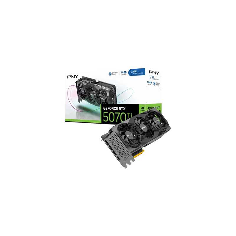 PNY (VCG5070T16TFXPB1-O) GEFORCE RTX 5070 Ti 16GB Overclocked Triple Fan DLSS 4