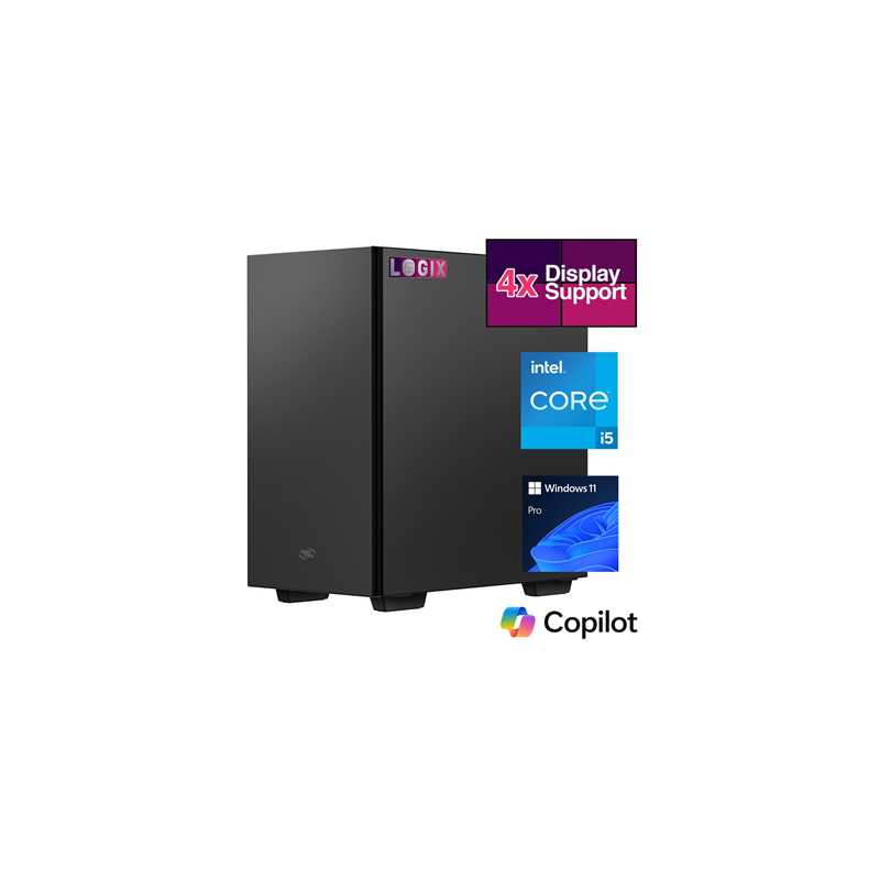 LOGIX Micro Tower - Designed for CCTV Use - Intel i5 Processor, 16GB Kingston Memory, 500GB Kingston SSD, Output to 4 Monitors, 