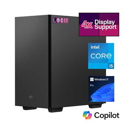 LOGIX Micro Tower - Designed for CCTV Use - Intel i5 Processor, 16GB Kingston Memory, 500GB Kingston SSD, Output to 4 Monitors, 