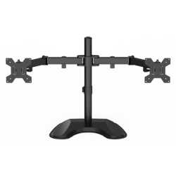 GameMax Dual Monitor Arm Stand LCD Desk Mount Freestanding For Two 13 Inch To 27 Inch Monitors, VESA Dimensions Of 75x75 mm or 1