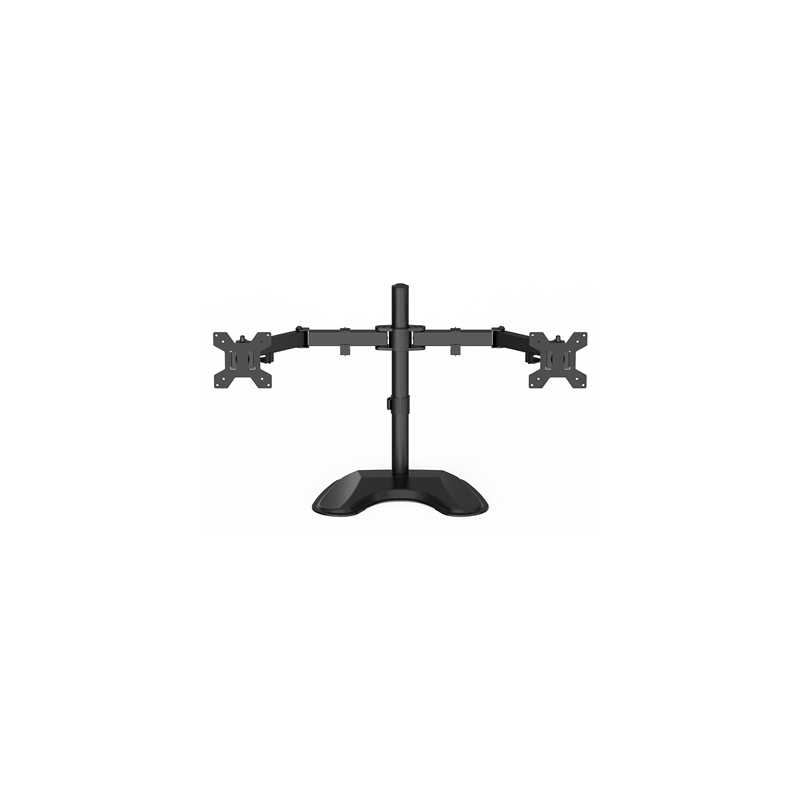 GameMax Dual Monitor Arm Stand LCD Desk Mount Freestanding For Two 13 Inch To 27 Inch Monitors, VESA Dimensions Of 75x75 mm or 1