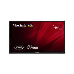 Viewsonic VA1650 16 inch USB-C Lightweight Portable IPS Monitor, Full HD, 60Hz, HDMI (v1.4), VESA, Built in Foldable Stand