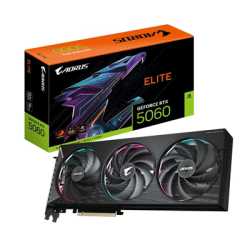 AORUS GeForce RTX 5060 ELITE GDDR7 Graphics Card, 3840 CUDA Cores, 2722 MHz Core Clock, Triple Fan, 3x DisplayPorts / 1x HDMI Po