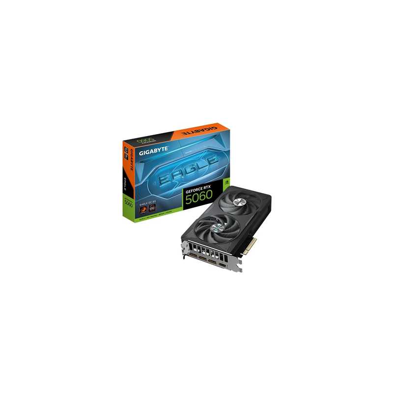 GeForce RTX 5060 EAGLE OC 8G GDDR7 Graphics Card, 3840 CUDA Cores, 2550 MHz Core Clock, Dual Fan, 3x DisplayPorts / 1x HDMI Port