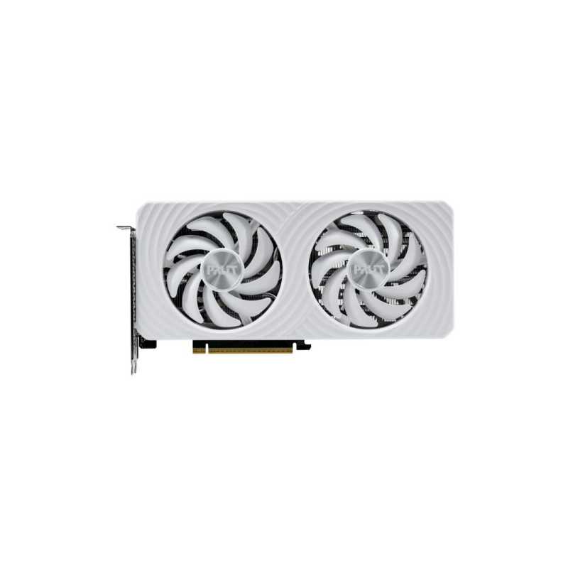 Palit RTX5060 White OC, PCIe5, 8GB DDR7, HDMI, 3 DP, 2527MHz Clock, RGB Lighting, Overclocked, Compact Design