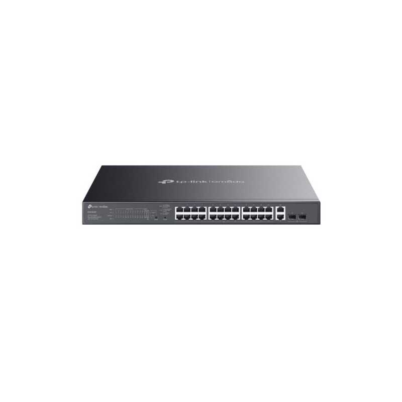 TP-LINK (ES228GMP) Omada 28-Port Gigabit Easy Managed Switch with 24-Port PoE+, 2x GB SFP Ports, 384W Power Budget, Rackmountabl
