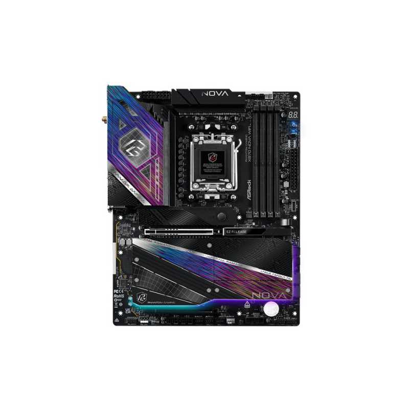 Asrock X870 NOVA WIFI, AMD X870, AM5, ATX, 4 DDR5, HDMI, 2 USB4, Wi-Fi 7, 5G LAN, RGB, 5x M.2