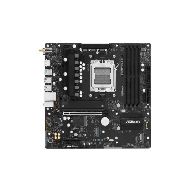 Asrock A620AM PRO-A WIFI, AMD A620A, AM5, Micro ATX, 4 DDR5, HDMI, Wi-Fi 6E, 2.5G LAN, 3x M.2