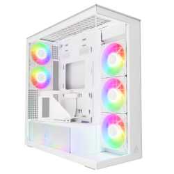 Arctic Xtender VG (White) Case w/ Clear Glass Side and Front, E-ATX, 5x ARGB Fans, ARGB PSU Shroud, Mesh Airflow, GPU Vertical M