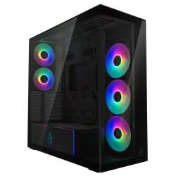 Arctic Xtender (Mirror Black) Case w/ Mirror Glass Side and Front, E-ATX, 5x ARGB Fans, ARGB PSU Shroud, Mesh Airflow, USB-C 10G