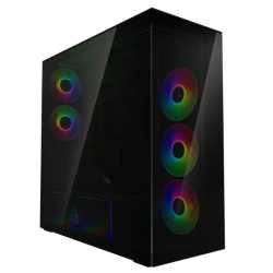 Arctic Xtender (VG Black) Case w/ Tinted Glass Side and Front, E-ATX, 5x ARGB Fans, ARGB PSU Shroud, Mesh Airflow, GPU Vertical 