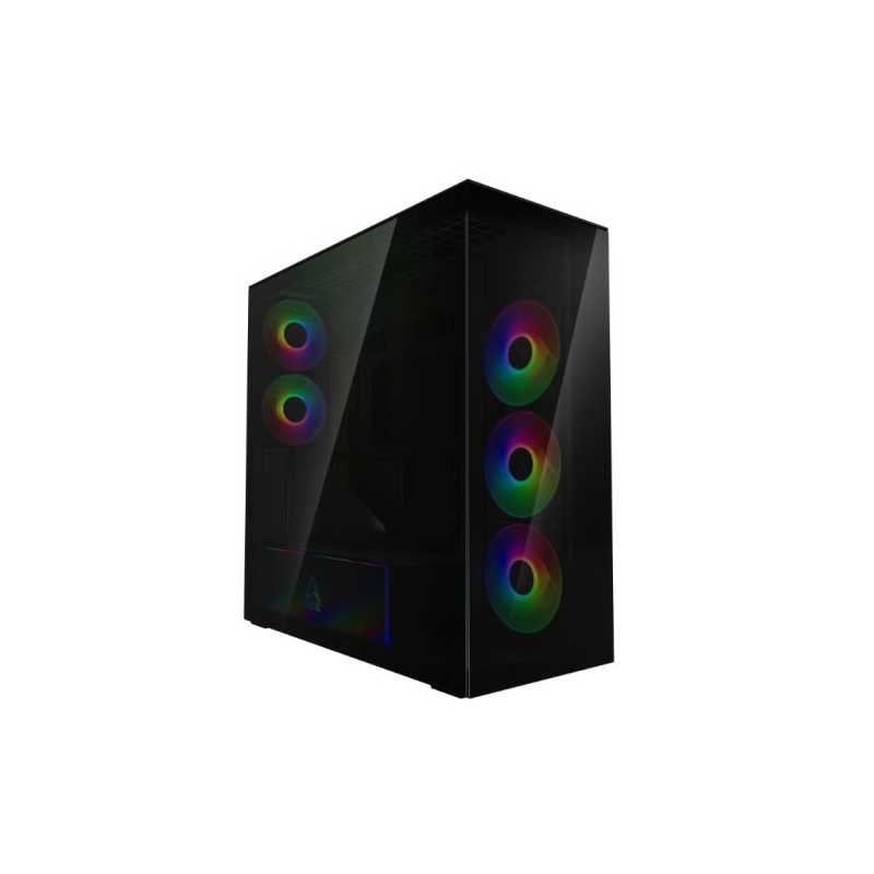 Arctic Xtender (VG Black) Case w/ Tinted Glass Side and Front, E-ATX, 5x ARGB Fans, ARGB PSU Shroud, Mesh Airflow, GPU Vertical 