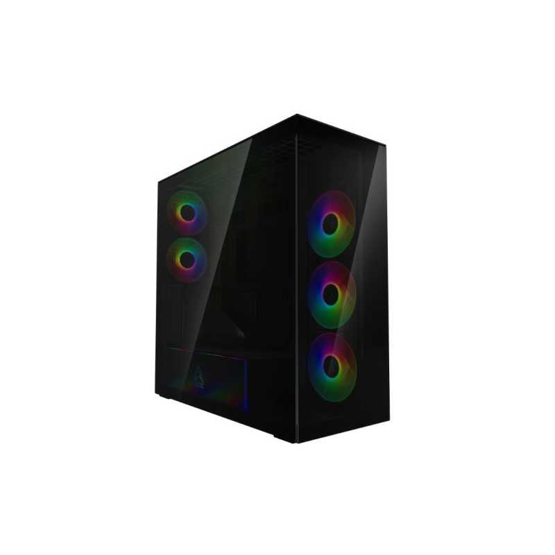 Arctic Xtender (Black) Case w/ Tinted Glass Side and Front, E-ATX, 5x ARGB Fans, ARGB PSU Shroud, Mesh Airflow, USB-C 10Gbps