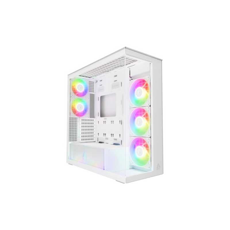 Arctic Xtender (White) Case w/ Clear Glass Side and Front, E-ATX, 5x ARGB Fans, ARGB PSU Shroud, Mesh Airflow, USB-C 10Gbps