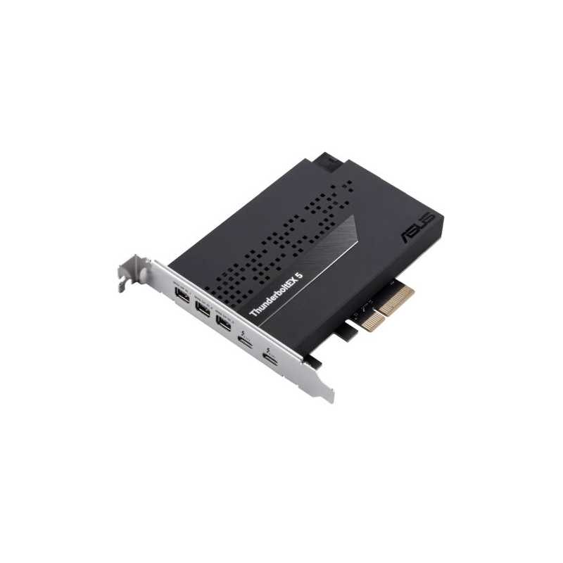 Asus ThunderboltEX 5 Expansion Card, PCIe 4.0, 2x Thunderbolt 5 (USB-C), 3x Mini DisplayPort In, Up to 120Gbps Bandwidth