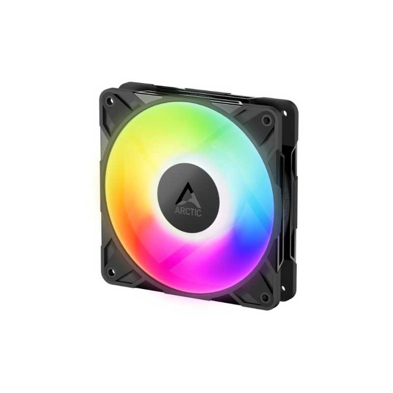 ARCTIC P12 Pro ARGB 12cm PWM Case Fan w/ Cable Splitter, Fluid Dynamic Bearing, 600-3000 RPM, Automated Balancing, Black