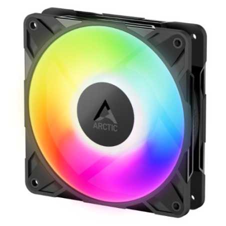 ARCTIC P12 Pro ARGB 12cm PWM Case Fan w/ Cable Splitter, Fluid Dynamic Bearing, 600-3000 RPM, Automated Balancing, Black