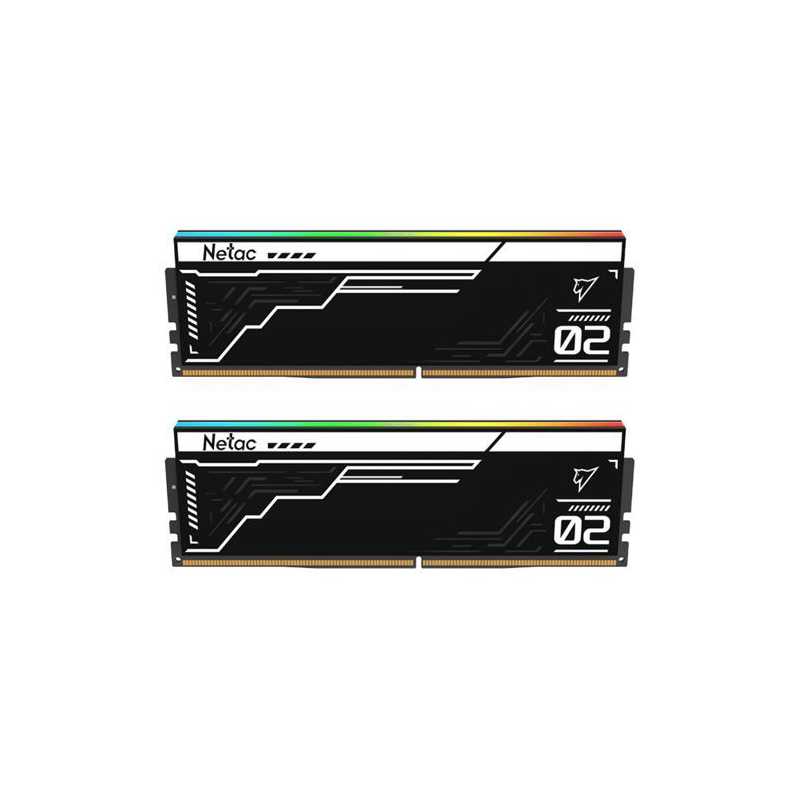Netac Shadow II RGB Black 32GB Kit (2 x 16GB), DDR5, 6200MHz, CL32, AMD EXPO & Intel XMP 3.0, ECC, PMIC, DIMM Memory