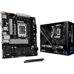 ASRock H810M-X WIFI Intel Socket Motherboard, 2 x DDR5 DIMM Slots, 1 x M.2 Socket (Key E), 1 x USB 3.2 Type-C, 2.5G LAN, 802.11a