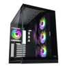 Tecware VXL EVO ARGB ATX Mid-Tower PC Case - Black, Dual-Chamber Design, 4 x 120mm ARGB Fans Pre-Installed, Infinity Glass Panel