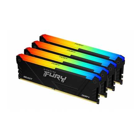 Kingston FURY Beast KF436C18BB2AK4/128 128GB (4 x 32GB) 3600MHz DDR4 DIMM RGB System Memory
