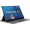 Viewsonic TD1655 16-Inch USB-C Multi-Touch, IPS Portable Monitor, 1920x1080, 60Hz, Mini HDMI, Speakers, 6.5ms, Metallic with Fol