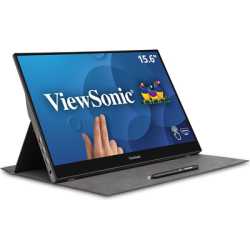 Viewsonic TD1655 16-Inch USB-C Multi-Touch, IPS Portable Monitor, 1920x1080, 60Hz, Mini HDMI, Speakers, 6.5ms, Metallic with Fol