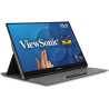 Viewsonic TD1655 16-Inch USB-C Multi-Touch, IPS Portable Monitor, 1920x1080, 60Hz, Mini HDMI, Speakers, 6.5ms, Metallic with Fol