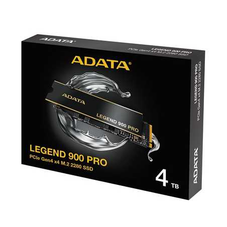 Adata Legend (SLEG-900P-4TCS) 900 PRO PCIe Gen4 x4 M.2 2280 Solid State Drive,  R/W speed up to 7,400/6,500 MB/s, 5-year limited