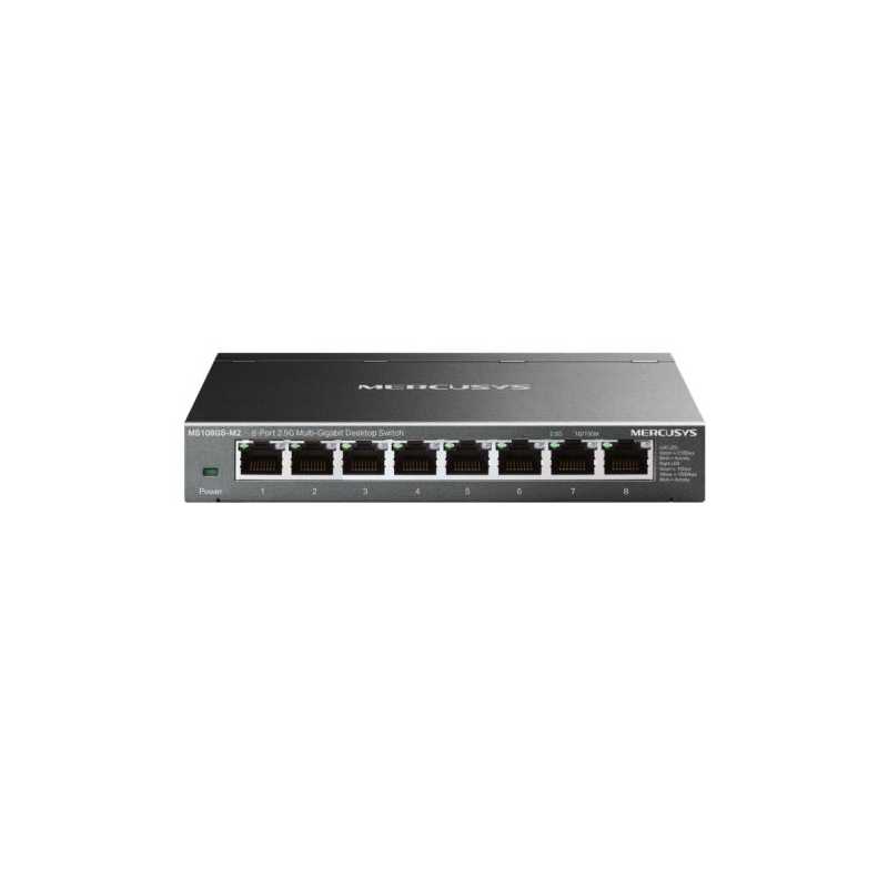 Mercusys (MS108GS-M2) 8-Port 2.5G Multi-Gigabit Desktop Switch, 8x 2.5G Ports, Fanless, Metal Casing